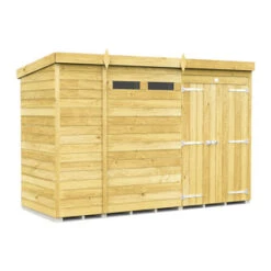 11 X 4 SECURITY PENT SHED DOUBLE DOOR