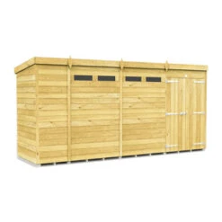 14 X 4 SECURITY PENT SHED DOUBLE DOOR