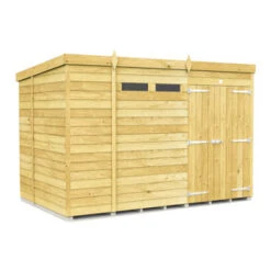 10 X 6 SECURITY PENT SHED DOUBLE DOOR
