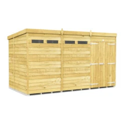 12 X 6 SECURITY PENT SHED DOUBLE DOOR