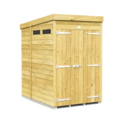 4 X 7 SECURITY PENT SHED DOUBLE DOOR