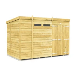 11 X 7 SECURITY PENT SHED DOUBLE DOOR