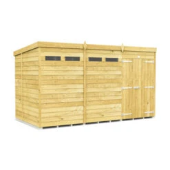 12 X 7 SECURITY PENT SHED DOUBLE DOOR