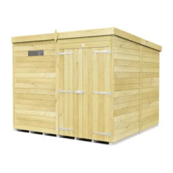 7 X 8 SECURITY PENT SHED DOUBLE DOOR