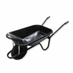 WHEELBARROW PNEUMATIC TYRE 85L PRESSED PAN CONTRACTOR BLACK CBP