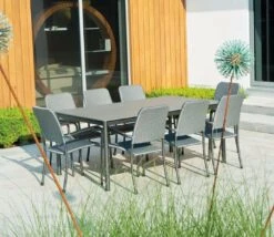 Alexander Rose Portofino Stacking Woven Armchair -Love Garden a set of woven portofino chairs on display bbc8df17377790f125466b40b3e3a5a0 original