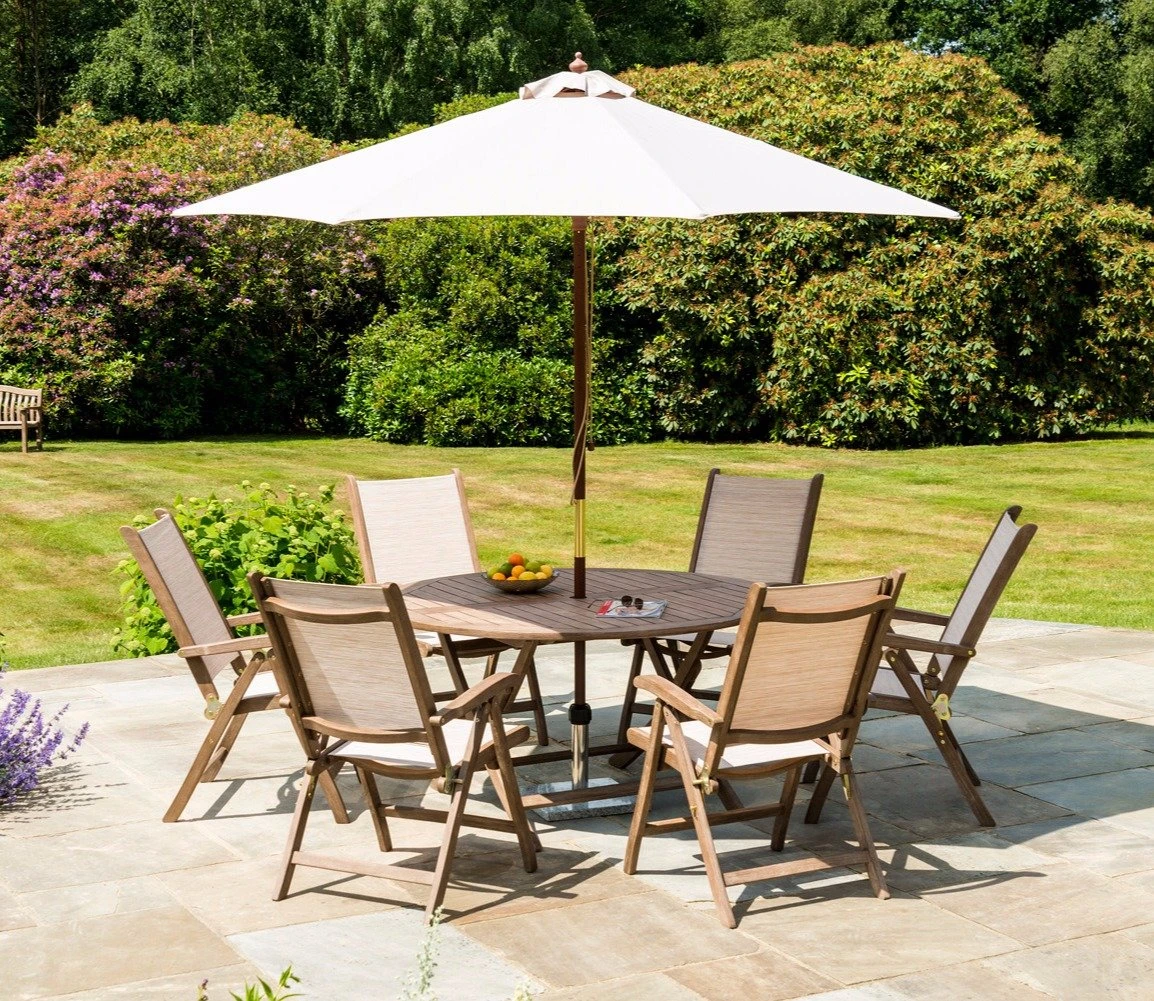 Alexander Rose Sherwood Chestnut Acacia Barley Sling Recliner 6 Alexander Rose Sherwood Chestnut Acacia Barley Sling Recliner - Image 4