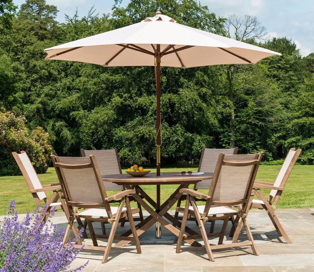 Alexander Rose Sherwood Chestnut Acacia Barley Sling Recliner 7 Alexander Rose Sherwood Chestnut Acacia Barley Sling Recliner - Image 5