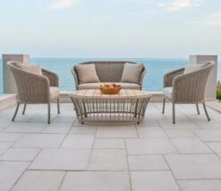 Alexander Rose Cordial Beige Curved Lounge Chair