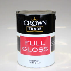 CROWN TRADE PAINT FULL GLOSS BRILLIANT WHITE 5L 5026990
