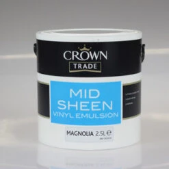 CROWN TRADE PAINT VINYL MID SHEEN EMULSION MAGNOLIA 2.5L 5064656