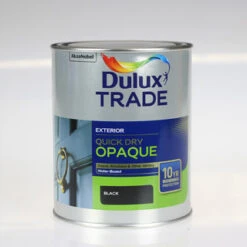 DULUX TRADE PAINT QUICK DRY OPAQUE BLACK 1L