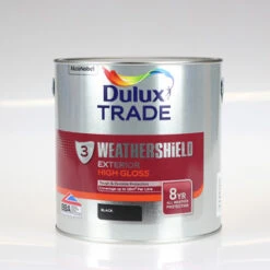 DULUX TRADE PAINT WEATHERSHIELD GLOSS BLACK 2.5L