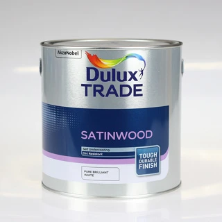 DULUX TRADE PAINT SATINWOOD PURE BRILLIANT WHITE 2.5L 3 DULUX TRADE PAINT SATINWOOD PURE BRILLIANT WHITE 2.5L