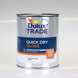 DULUX TRADE PAINT QUICK DRY GLOSS PURE BRILLIANT WHITE 1L 3 DULUX TRADE PAINT QUICK DRY GLOSS PURE BRILLIANT WHITE 1L