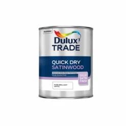 DULUX TRADE PAINT QUICK DRY SATINWOOD PURE BRILLIANT WHITE 2.5L-DO NOT USE INCORRECT ITEM SETUP
