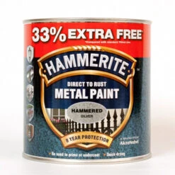 HAMMERITE METAL PAINT HAMMERED SILVER 750ML