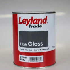 LEYLAND PAINT GLOSS BRILLIANT WHITE 0.75LTR