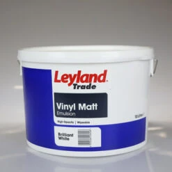 LEYLAND PAINT VINYL MATT BRILLIANT WHITE 10LTR