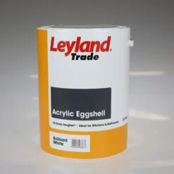 LEYLAND PAINT ACRYLIC EGGSHELL BRILLIANT WHITE 5LTR