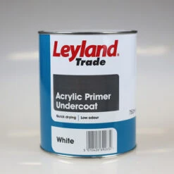 LEYLAND PAINT ACRYLIC PRIMER UNDERCOAT WHITE 0.75LTR