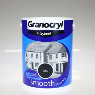 LEYLAND PAINT GRANOCRYL SMOOTH MASONRY BLACK 5L 3 LEYLAND PAINT GRANOCRYL SMOOTH MASONRY BLACK 5L