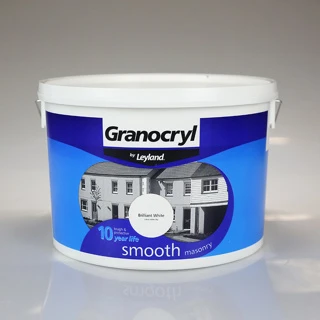 LEYLAND PAINT GRANOCRYL SMOOTH MASONRY BRILLIANT WHITE 10LT R 3 LEYLAND PAINT GRANOCRYL SMOOTH MASONRY BRILLIANT WHITE 10LT R