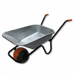 WHEELBARROW 90L HEAVY DUTY GALV BALL BARROW C/W PUNCTURE PROOF BALL DBGVPP