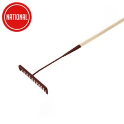 TARMAC RAKE 16 ROUND TEETH - WOODEN HANDLED FAITAR