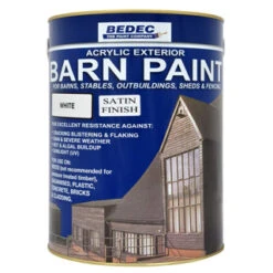 BEDEC BARN PAINT WHITE SATIN 5L