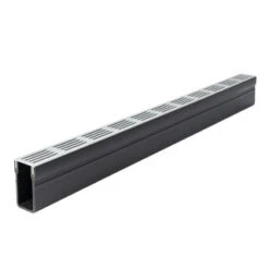 ACO THRESHOLD DRAIN WITH SILVER ALUMINIUM GRATING SLIMLINE 1MX61MMX100MM 19000 QUO226990