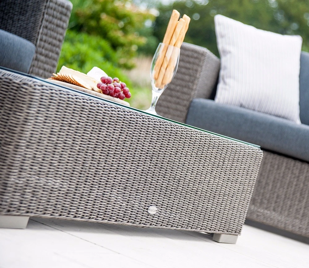 Alexander Rose Monte Carlo Glass Top Coffee Table In Grey 4 Alexander Rose Monte Carlo Glass Top Coffee Table In Grey - Image 2