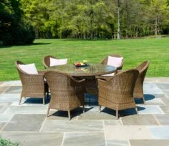 Alexander Rose San Marino 1.5m Round Table With Glass Top