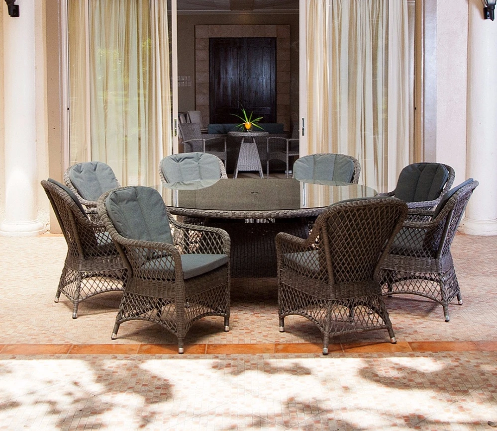 Alexander Rose Monte Carlo 1.8m Glass Top Table In Grey 3 Alexander Rose Monte Carlo 1.8m Glass Top Table In Grey