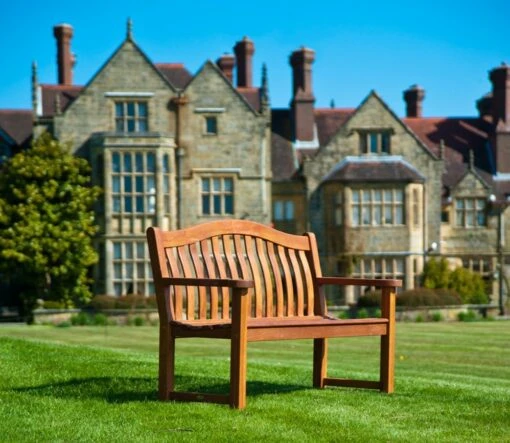 Alexander Rose Turnberry Oiled Mahogany 5ft Bench -Love Garden the turnberry bench on display. de8107ade69f647e06efe519f8eed3f7 original
