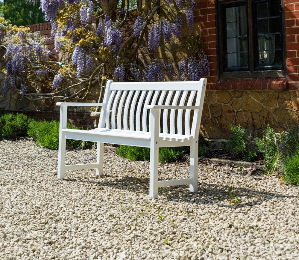 Alexander Rose Broadfield White Acacia 4ft Bench 4 Alexander Rose Broadfield White Acacia 4ft Bench - Image 2